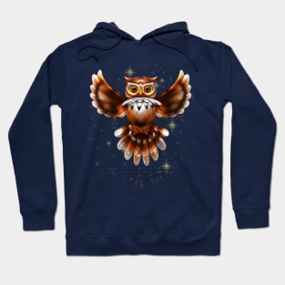 Surreal Owl Metallic Flying on the Night 3d Hoodie